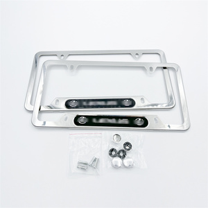 <span class=keywords><strong>Portatarga</strong></span> targa anteriore in <span class=keywords><strong>acciaio</strong></span> inossidabile argento di fascia alta - Product Image 3