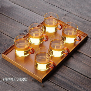 Juego de Tazas de Té de Vidrio de 6 Piezas de 80 ml y 120 ml con Soporte de Madera para Té Kung Fu y Té de la Tarde - Product Image 3