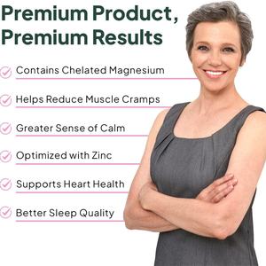 Glycinate de magnésium pur avec supplément de zinc pour femmes et hommes, pour les crampes musculaires et le soutien du sommeil, 90 capsules - Product Image 5