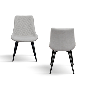 Juego de 4 sillas Morgana, asiento de tela gris paloma, patas de metal, sillas de comedor para interiores - Product Image 2