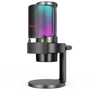 Fifine A8 Streaming Studio Condenser Microphone Mic USB Desktop Podcast Microphone Professional RGB Gaming Microphone