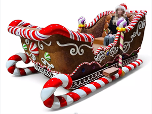 Decoración de Navidad al aire libre accesorios de fibra de vidrio de resina tamaño de elevación grande 10 pies bastón de caramelo de Navidad pan de jengibre <span class=keywords><strong>Santa</strong></span> trineo Decoración - Product Image 1