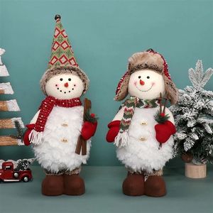 Juego de 2 Muñecos de Nieve de Peluche, Decoración Navideña Vibrante para el Hogar, Regalo para Fiestas de Navidad - Product Image 1