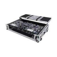 Flight case 14U PA DJ Rack/Road ATA Case avec plateau de mixage incliné 11U, profondeur de rack de 20 pouces, table de travail DJ et roulettes, 14 emplacements