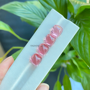 Nueva llegada: Zafiro rosa grande cultivado en laboratorio, gema suelta con corte cuadrado tipo pan de azúcar, gema sintética de color con juego de colores. - Product Image 3