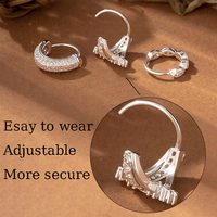 HENGSEN Anneaux de nez classiques ouverts réglables en cuivre avec zircone cubique pour femmes, bijoux de piercing pour narine