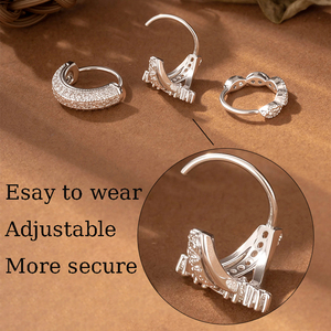 HENGSEN Anneaux de nez classiques ouverts réglables en cuivre avec zircone cubique pour femmes, bijoux de <span class=keywords><strong>piercing</strong></span> pour <span class=keywords><strong>narine</strong></span> - Product Image 3