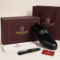 Chaussures habillées hybrides personnalisables pour hommes en daim à boucle, semelle épaisse, RADOLFA – Chaussures de ville décontractées de luxe sur mesure