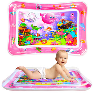 Tapis d'eau gonflable pour bébé, 2,5 cm d'épaisseur, rose, tapis de jeu éducatif pour 0-24 mois, usage domestique, jouet en plastique unisexe - Product Image 1