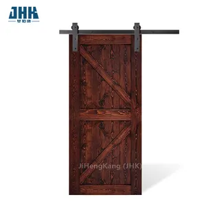 JHK-SK09-6 madeira maciça grão de madeira K design vendas por atacado de portas de celeiro para vários cenários desenhos de portas principais