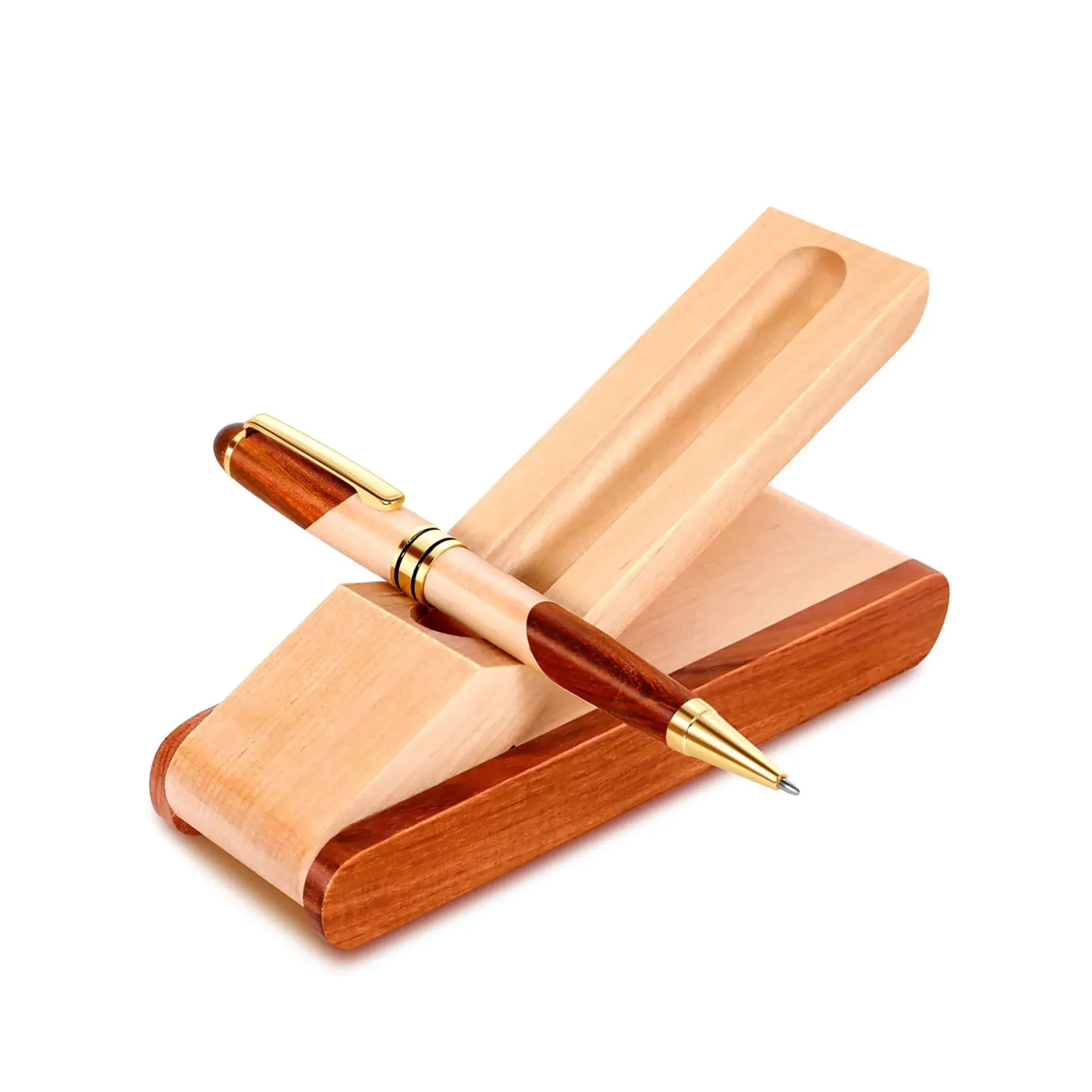 Luxus Holz Kugelschreiber Box Geschenk verpackung Falten mehrfarbige Holzkiste umwelt freundliche Stift Set