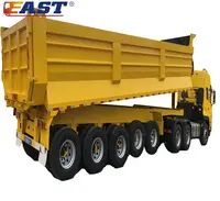 Doğu ağır 40ft 5 aks 100 ton 150 ton 200t taş taşımacılığı için yardımcı tilt ekipmanları damperli kargo yarı römork kamyon
