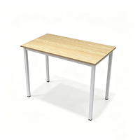 Bureau d'ordinateur moderne et minimaliste pour salon, avec structure métallique et plateau en bois, idéal pour les petits espaces, bureau à domicile, table d'étude, bureau PC