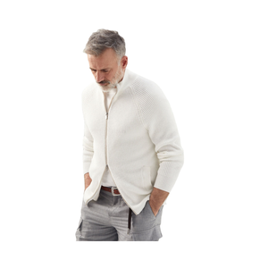 Custom Pure 100% Cotton Anti-Pilling <b>Zipper</b> <b>Cardigan</b> <b>Men's</b> Long Sleeve Knit Sweater With Mature Style For Autumn <b>Men</b> <b>Cardigan</b> - Product Image 1