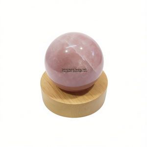 Lampe de nuit sphérique en agate et quartz rose, qualité supérieure, vente en gros, décoration de méditation Reiki, guérison naturelle - Product Image 1