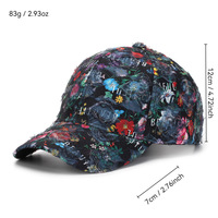Casquette de baseball 6 panneaux unisexe en polyester à imprimé floral ethnique, respirante, imperméable, anti-UV, pour toutes les saisons, sportive et quotidienne
