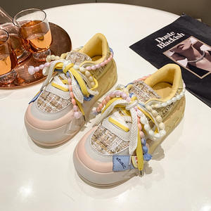 Perla Punta redonda Primavera Cómodo Colorido Jogging Vulcanizado <span class=keywords><strong>Tenis</strong></span> Zapatos para caminar Zapatillas de deporte blancas para mujeres - Product Image 6