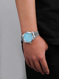 Custom <strong>Durable</strong> Stainless Steel Band Business Simple Quartz <strong>Watch</strong> with Glass Dial 20mm Band Calendar Jewelry <strong>Set</strong> - Product Image 3