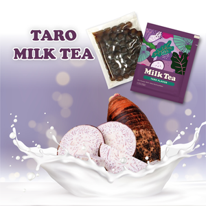 Kit de préparation de boisson Boba crémeuse au taro et igname violette, sans gluten, facile à faire maison, pour un coup de pouce énergétique au bureau, format B2B Premium - Product Image 2
