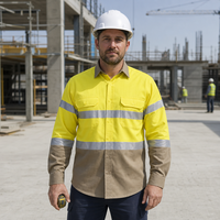 Chemise d'été pour ouvrier mécanicien AU NZ Hivis - Respirante, imperméable, en polyester et coton, uniforme d'atelier