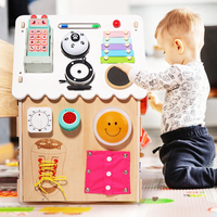 Casa de Madera Giratoria Educativa Montessori, Aprendizaje Sensorial Preescolar, Habilidades para la Vida, Juguetes Finos, Rompecabezas de Madera