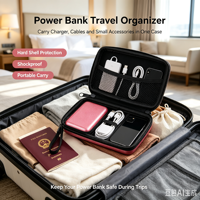 Étui de transport en EVA rose vif pour batterie externe, chargeur de téléphone portable, étui de protection antichoc pour appareils électroniques