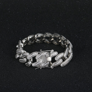 Pulsera de Cadena Cubana de 20 mm, Cadena Cubana de Cobre de Alta Resistencia con Incrustaciones de Zirconio para Hombre, Collar de Moda Tanjing Lijing - Product Image 1