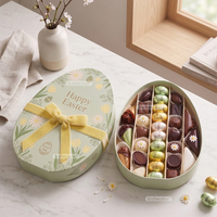 Caja de Embalaje Ovalada Decorativa Pequeña y Linda con Tapa y Base en Forma de Huevo Personalizada para Dulces, Especial para la Pascua