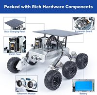 Kit Sunfounder Galaxyrvr Mars Rover en aggloméré, kit de voiture robot vidéo intelligent Compatible Arduino R3 avec caméra Esp32, batteries incluses
