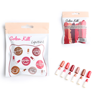 6 couleurs/boîte, mini rouge à lèvres mignon, mat, velours, capsule, rouge à lèvres imperméable, cadeau cosmétique, rouge à lèvres longue durée, facile à appliquer