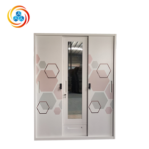 Customizable Printed Steel <b>Wardrobes</b> and Storage Cabinets With Mirror Durable and Adjustable Suitable for Home and Hotel Use - Product Image 3