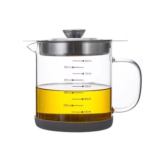 오일 필터 팟 스테인리스 스틸 고붕규산 유리 오일 탱크 팟 주방용 유리 오일 팟 - Product Image 1