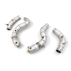 HE AUTO Factory Direct 304SS Catless Straight Downpipe avec bouclier thermique + échappement intermédiaire arrière pour BMW 1M E82 N54 Direct Fit - Product Image 3