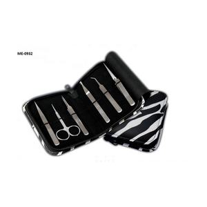 Pince à cils en acier inoxydable de haute qualité ensemble 8 pièces couleurs personnalisées ciseaux à pointe incurvée pointe en fibre disponible pochette personnalisée - Product Image 5