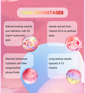 Relleno Labial con Vitamina B12 Certificado por la CE, Gel Rojo <span class=keywords><strong>de</strong></span> Ácido Hialurónico Reticulado, Relleno Dérmico Inyectable para <span class=keywords><strong>Aumento</strong></span> <span class=keywords><strong>de</strong></span> <span class=keywords><strong>Labios</strong></span> - Product Image 6