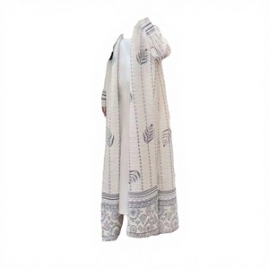 Abaya Miyake Plisada Elegante con Cuello Redondo, Estilo Casual, Floral, Bohemia, Talla Grande, Elástica en Cuatro Direcciones, Artesanía de Primera Calidad, para Boda, Largo hasta el Tobillo - Product Image 2