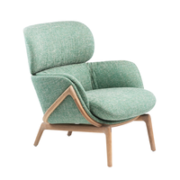 Fauteuil inclinable moderne en velours confortable avec ottoman, chaise d'appoint en bois pour salon, idéal pour la détente - Vente en gros