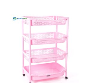Duy Tan Plastic Kitchen <b>Storage</b> Rack 4 Tier Household <b>Basket</b> Shelving Tower <b>For</b> <b>Bathroom</b> Supplies Spice Bottles - Product Image 1