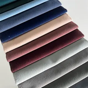 plain mosha sofa fabrics 100% polyester velvet furniture upholstery knitted fabric