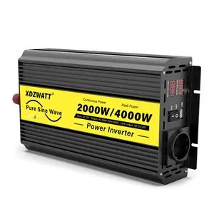 XDZWATT Dc Ac voltaj taşınabilir güç 1000 1500 2000 Watt dalga 12v 24v için 220v saf sinüs Off-Grid invertör ev için