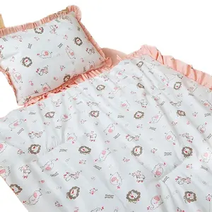 绿色大象100% 棉新生儿床单婴儿床床上用品套装