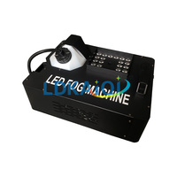 Machine à fumée de scène 1500W avec boîtier noir, effet brouillard et éclairage RGB coloré 24x3W pour mariage