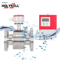 Holykell dn20 dn150 borne de lutte contre l'incendie ptfe débitmètre d'eau sortie analogique dn100 débitmètre électromagnétique transmetteur