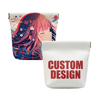 Dompet Otomatis Desain Khusus EB, Bahan Komposit, Rangka Fleksibel Internal, Motif Anime, Bentuk Persegi, Kantong Koin