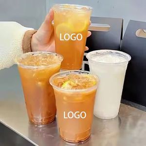 Vasos de Plástico PET Ecológicos Desechables de Pared Simple con Impresión Personalizada, Tamaño 98mm, para Café y Leche, Gran Venta del Fabricante - Product Image 3