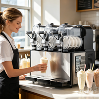 Mesin Slush & Pembuat Smoothie Portabel Elektrik Profesional 3 Dispenser dengan Fungsi Pencampur untuk Kedai Kopi