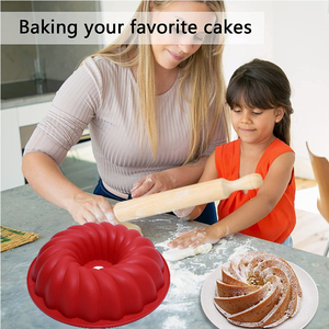 Molde redondo de silicona para hornear, bandeja <span class=keywords><strong>roja</strong></span> de 10 pulgadas para pastel de cumpleaños, bandeja para el hogar - Product Image 4