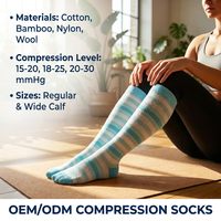 Chaussettes de compression professionnelles en nylon tricoté 15-20 mmHg pour femmes - Soutien gradué pour le sport et l'usage quotidien - Collection Automne