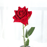 Echt Aussehende Künstliche Rosen-Stiele Einzelne Samtweiche Seidenblumen Hochzeitsdekoration Wohnungsdekoration Großhandel Handgefertigt