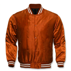 Nouvelle veste bomber en satin de soie épaisse imperméable et écologique de haute qualité pour homme, en bleu marine et rouge, streetwear d'hiver - Product Image 1